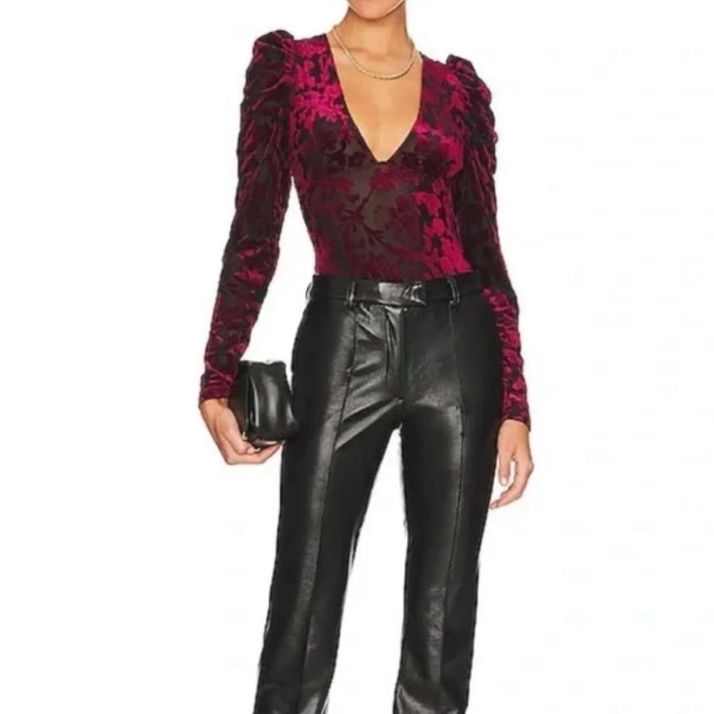 Free People Intimacy Magic Hour Velour Bodysuit- Small- NWT